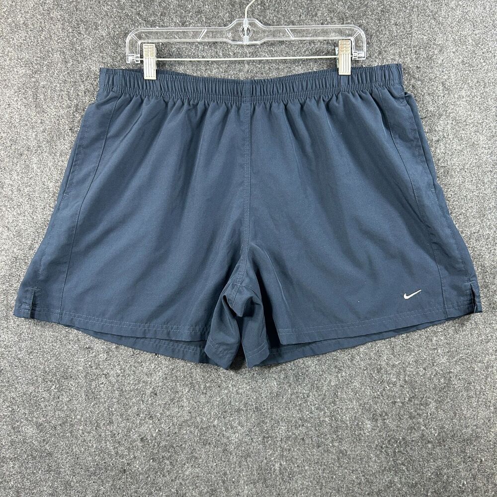 Nike Shorts Women's Extra Large Navy Blue Pockets Drawstring Small Swoosh